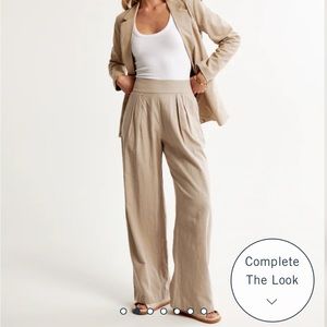 Abercrombie Linen-Blend Ultra Wide-Leg Pant